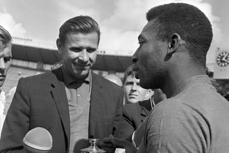 1965 год. Пеле и легендарный советский вратарь Лев Яшин