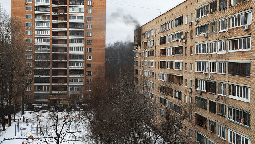 Последствия взрыва в жилом доме на улице Зеленой в Химках, 19 марта 2021 года