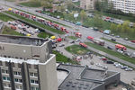 На месте пожара в больнице Святого Георгия в Санкт-Петербурге, 12 мая 2020 года