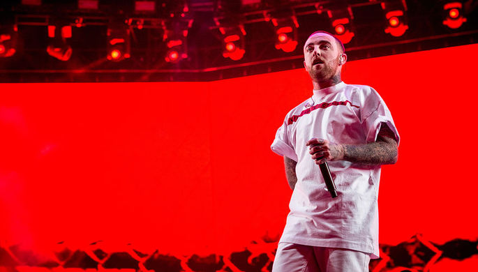 Рэпер Mac Miller во время фестиваля в Калифорнии, 2017 год