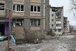 Разрушенные жилые здания в Соледаре, январь 2023 года