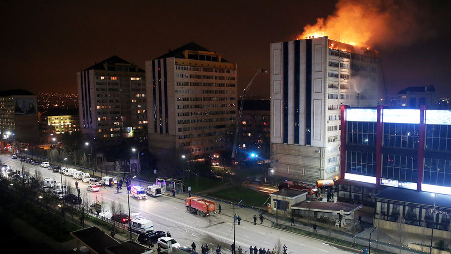 Пожар в&nbsp;жилом доме в&nbsp;Грозном, 26 марта 2018 года
