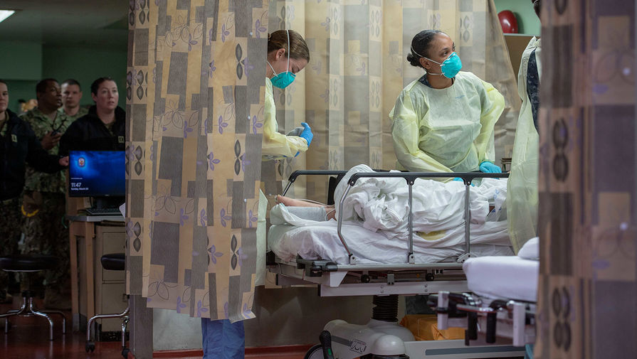 Лечения пациента на&nbsp;борту госпитального корабля, 29 марта 2020 года