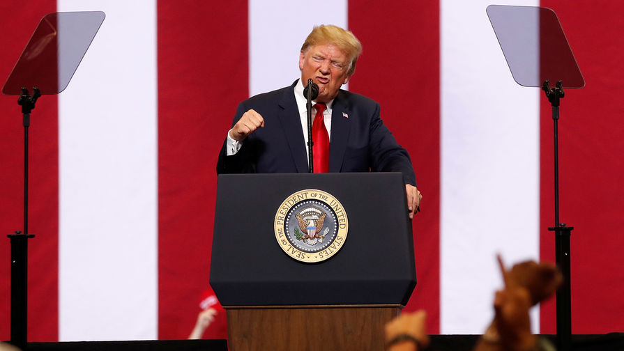 Президент США Дональд Трамп во время мероприятия в Фарго, Северная Дакота, 27 июня 2018 года
