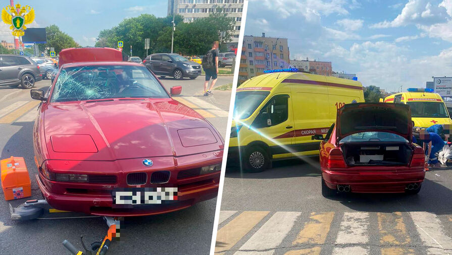 В Москве BMW влетел в пару, которая ехала на одном самокате