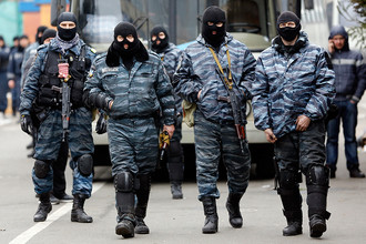 Сотрудники украинского спецподразделения «Беркут» в Киеве