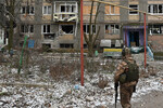 Боец подразделения ЧВК «Вагнер» в Соледаре, январь 2023 года