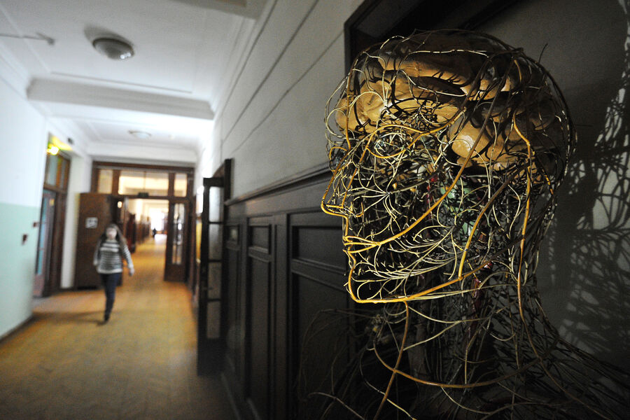 Модель нервной системы человека в одном из коридоров Московского государственного университета им. М.В. Ломоносова.