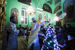 Во время праздничного богослужения по случаю Рождества Христова в храме Рождества Пресвятой Богородицы, Белгородская область, 7 января 2024 года