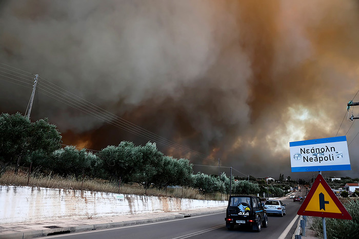 Лесные пожары в&nbsp;регионе Лакония на&nbsp;полуострове Пелопоннес