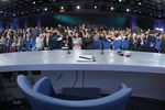Журналисты перед началом двенадцатой большой ежегодной пресс-конференции президента РФ Владимира Путина в Центре международной торговли на Красной Пресне