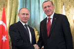 Владимир Путин и Реджеп Эрдоган во время встречи в Кремле