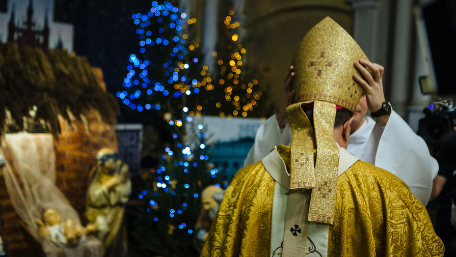 На&nbsp;рождественской мессе в&nbsp;римско-католическом костеле непорочного зачатия Пресвятой Девы Марии в&nbsp;Москве