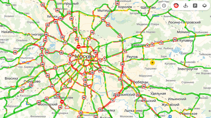 Пробки мытищи сейчас карта