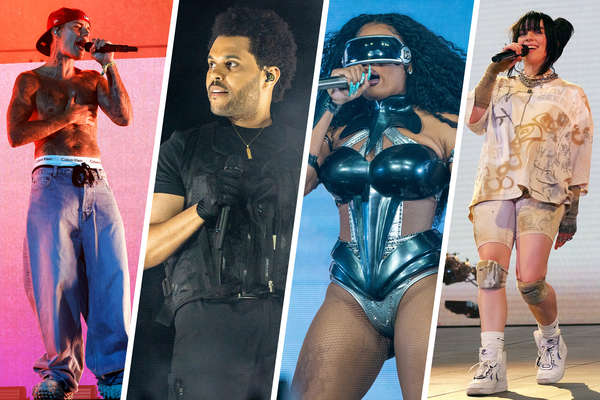 Джастин Бибер, The Weeknd, Megan Thee Stallion, Билли Айлиш во время выступлений на фестивале «Коачелла-2022» 