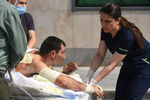 Раненый в результате боевых действий в Нагорном Карабахе, 27 сентября 2020 года