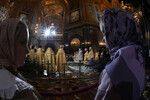 Во время Рождественского богослужения в храме Христа Спасителя, Москва, 7 января 2024 года