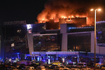 Возгорание в концертном зале «Крокус Сити Холл», где произошла стрельба, 22 марта 2024 года