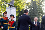 Президент России Владимир Путин во время церемонии открытия монумента российским и советским воинам, погибшим в Словении в годы Первой и Второй мировых войн
