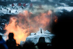 Показательный огневой удар на полигоне Луга в Ленинградской области в День ракетных войск и артиллерии