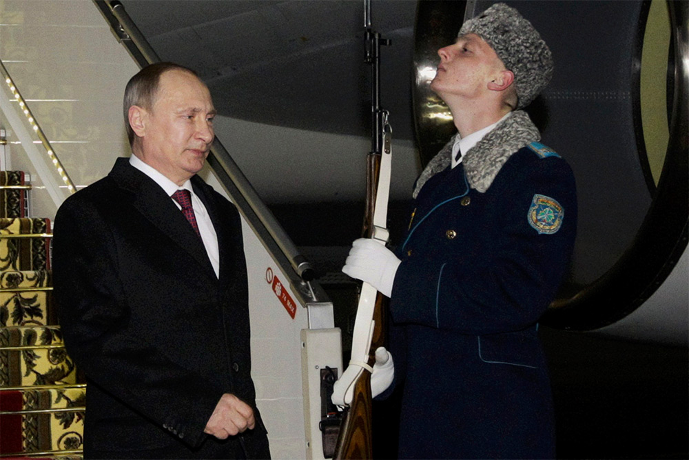 Президент России Владимир Путин в аэропорту Минска