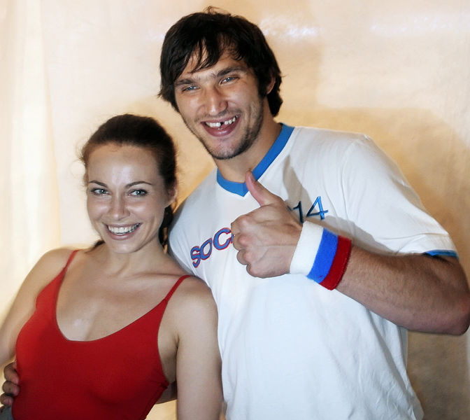 Актриса Екатерина Гусева и хоккеист Александр Овечкин, 2008 год