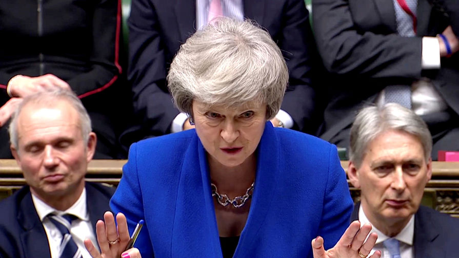 Тереза Мэй во время выступления в парламенте, 16 января 2019 года